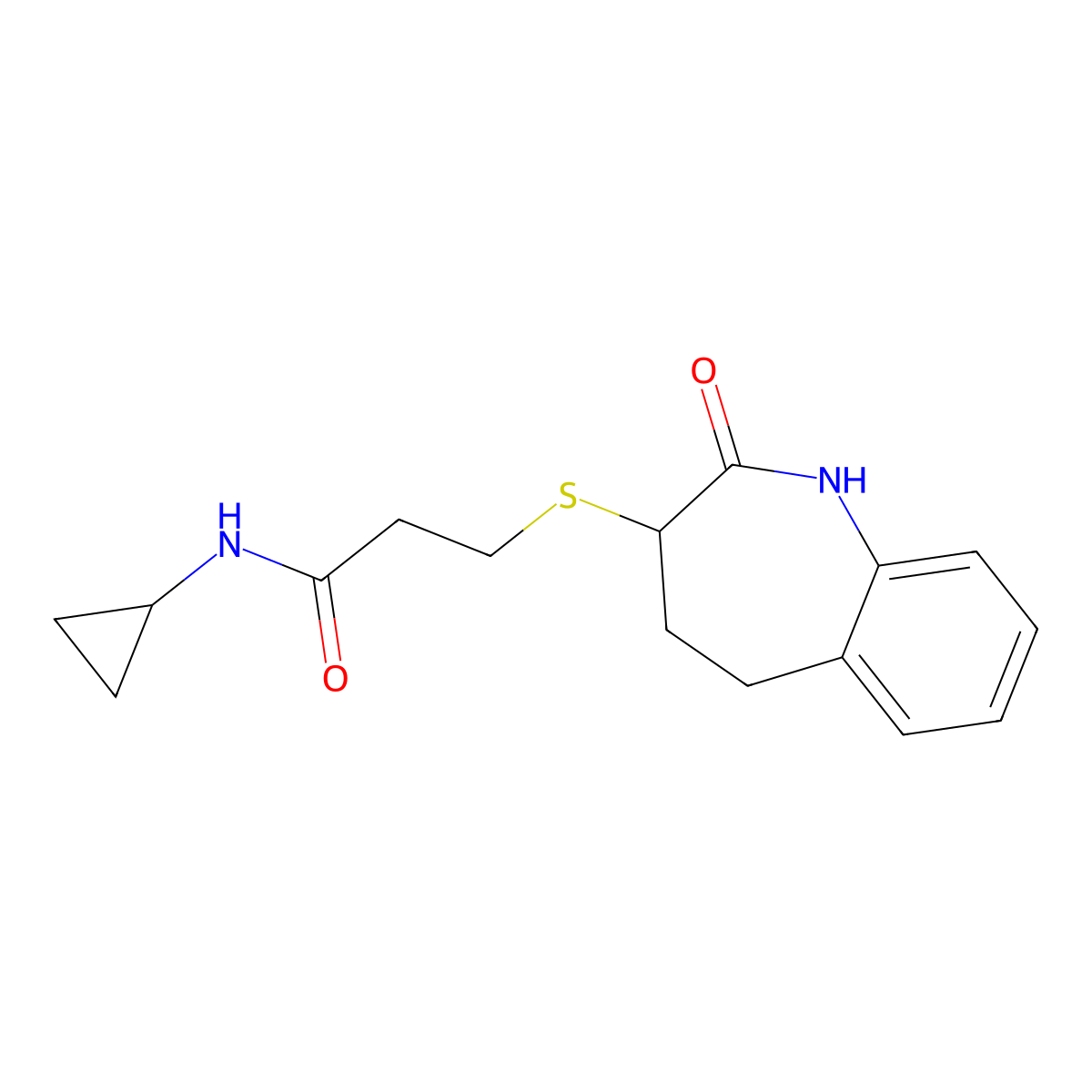 N-cyclopropyl-3-[(2-hydroxy-4,5-dihydro-3H-1-benzazepin-3-yl)sulfanyl]propanamide molecular structure, CAS 1010874-84-6
