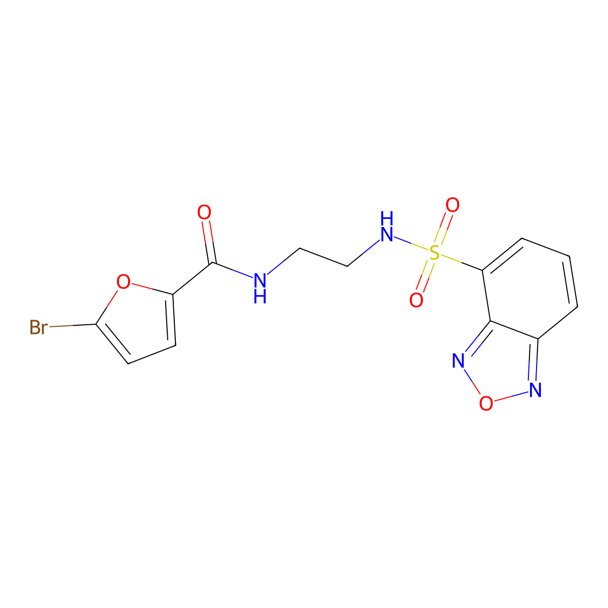 2-Furancarboxamide, N-[2-[(2,1,3-benzoxadiazol-4-ylsulfonyl)amino]ethyl]-5-bromo- molecular structure, CAS 1010874-87-9