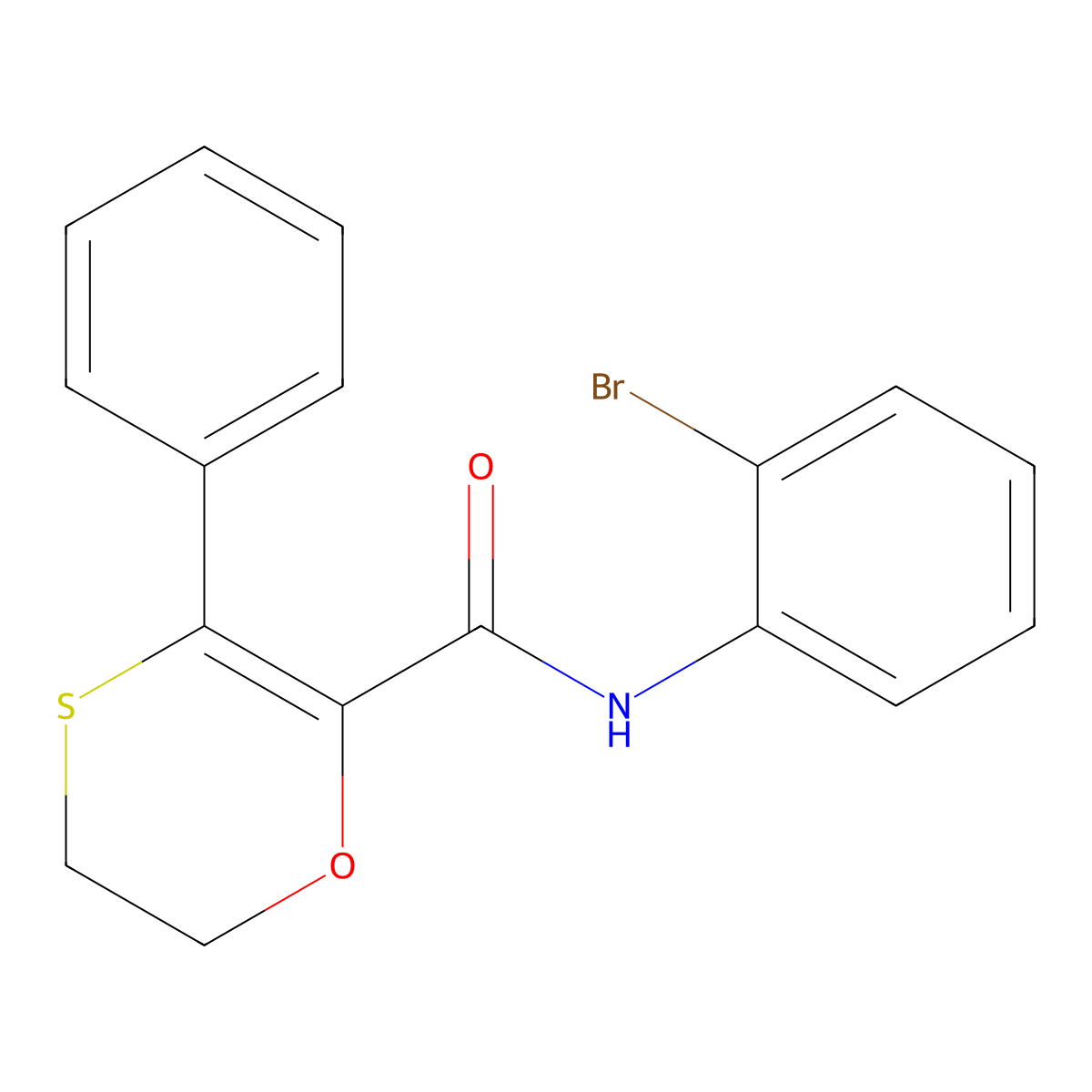 N-(2-bromophenyl)-3-phenyl-5,6-dihydro-1,4-oxathiine-2-carboxamide molecular structure, CAS 1010875-27-0
