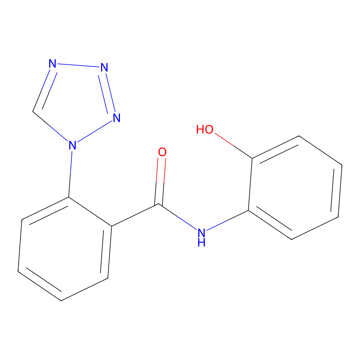N-(2-hydroxyphenyl)-2-(1H-tetrazol-1-yl)benzamide molecular structure, CAS 1010875-34-9