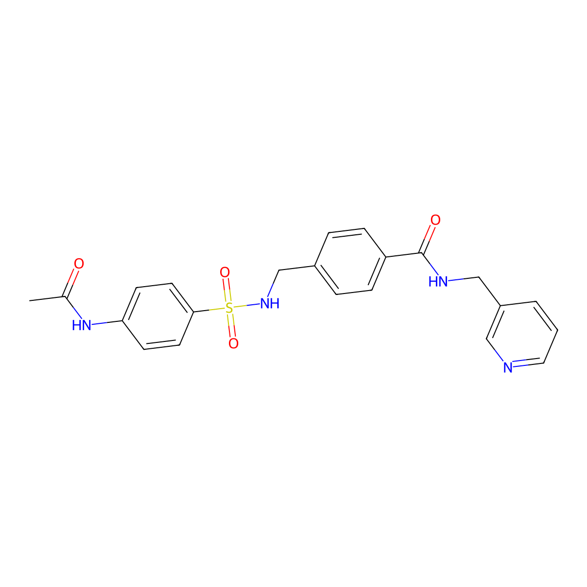 4-[(4-acetamidobenzenesulfonamido)methyl]-N-[(pyridin-3-yl)methyl]benzamide molecular structure, CAS 1010875-38-3