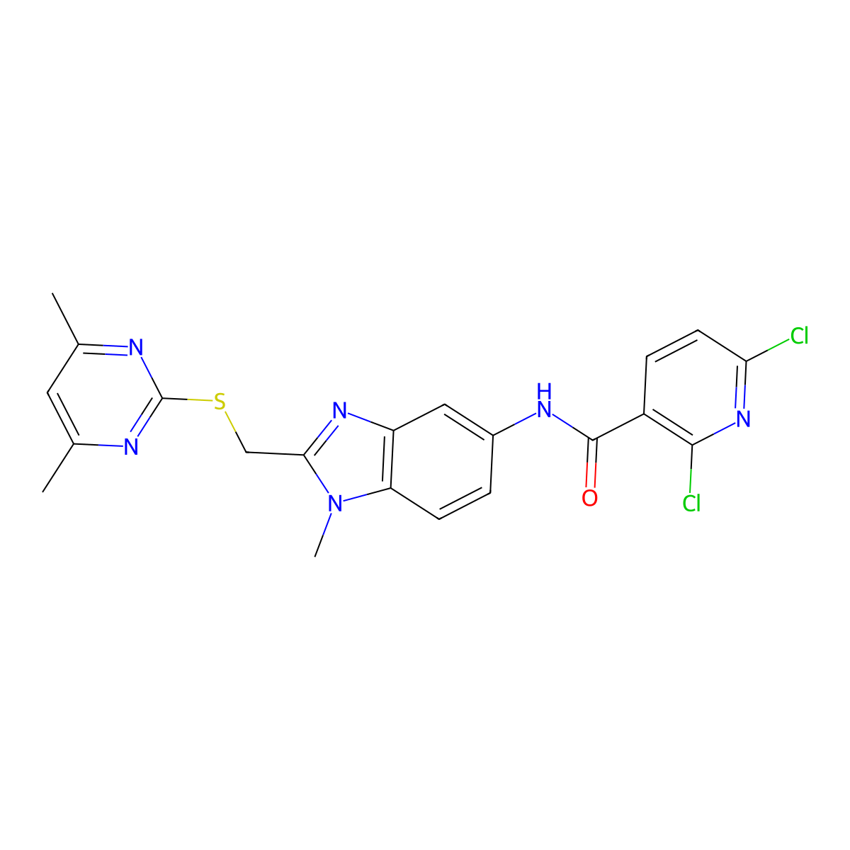 C21H18Cl2N6OS molecular structure, CAS 1010875-39-4