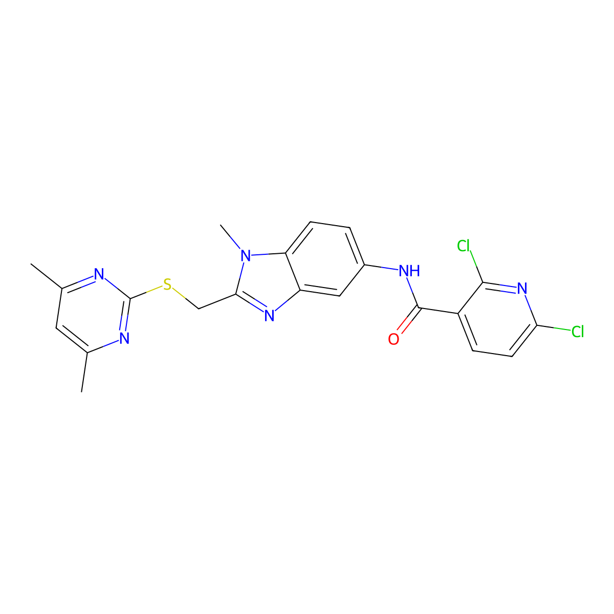 C21H18Cl2N6OS molecular structure, CAS 1010875-39-4