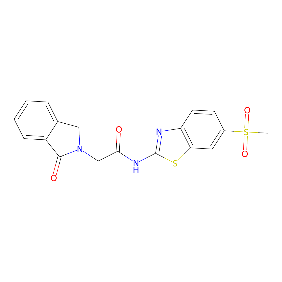 N~1~-[6-(methylsulfonyl)-1,3-benzothiazol-2-yl]-2-(1-oxo-1,3-dihydro-2H-isoindol-2-yl)acetamide molecular structure, CAS 1010875-49-6