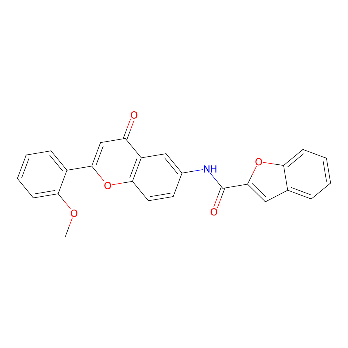 N-[2-(2-methoxyphenyl)-4-oxo-4H-chromen-6-yl]-1-benzofuran-2-carboxamide molecular structure, CAS 1010875-53-2