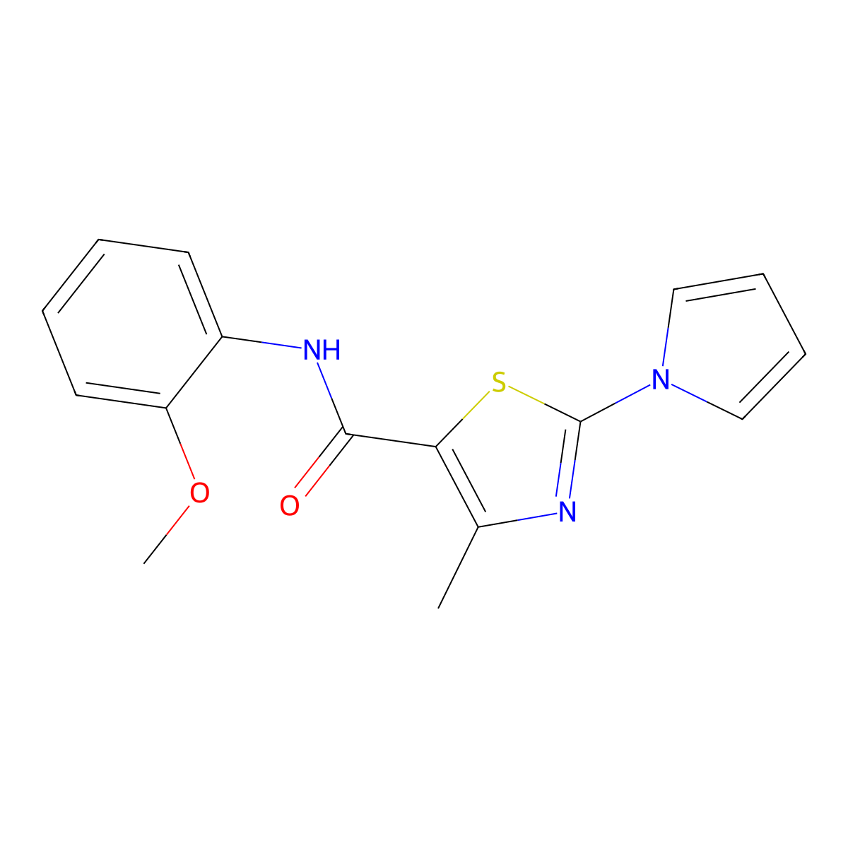 N-(2-methoxyphenyl)-4-methyl-2-(1H-pyrrol-1-yl)-1,3-thiazole-5-carboxamide molecular structure, CAS 1010875-56-5