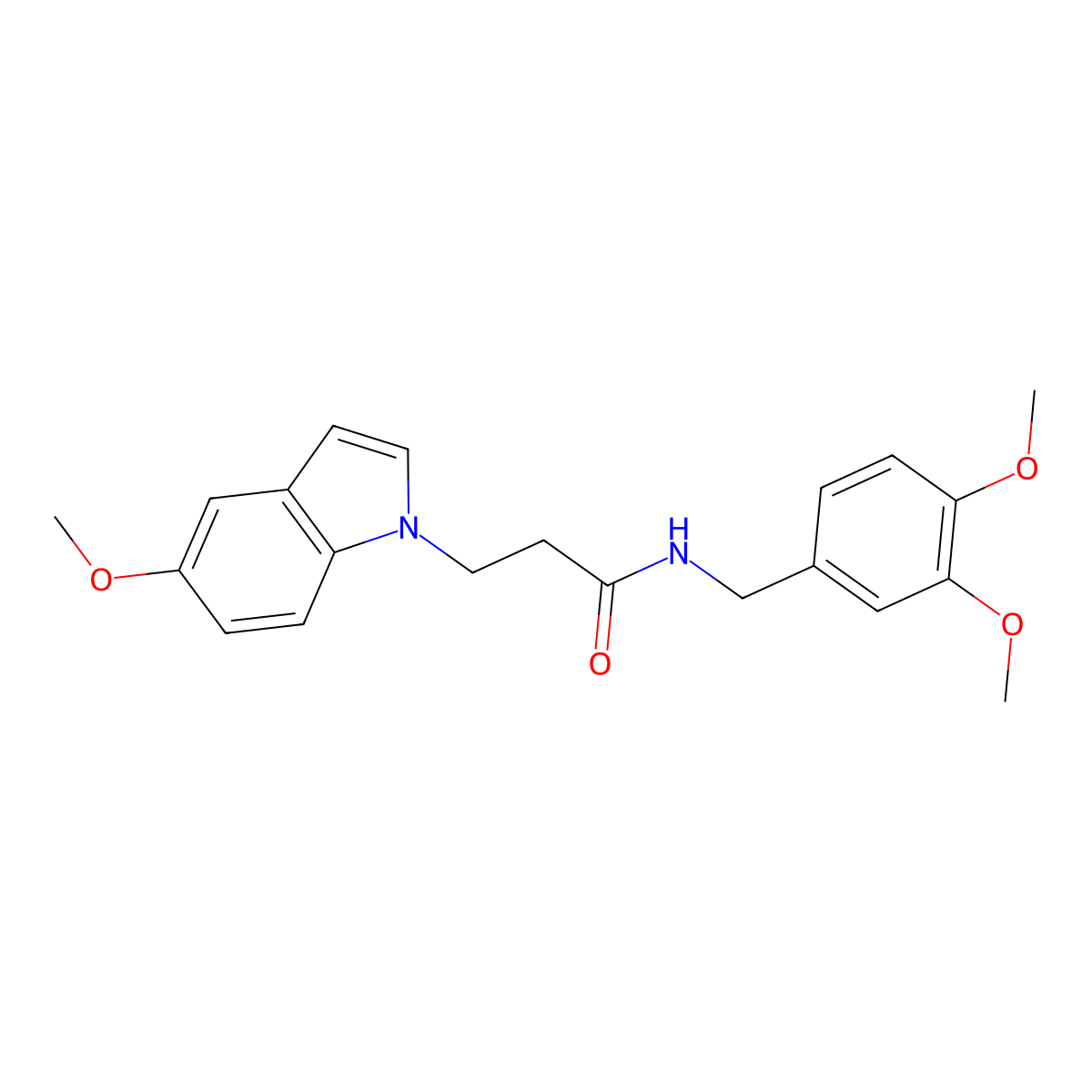 N-(3,4-dimethoxybenzyl)-3-(5-methoxy-1H-indol-1-yl)propanamide molecular structure, CAS 1010875-57-6