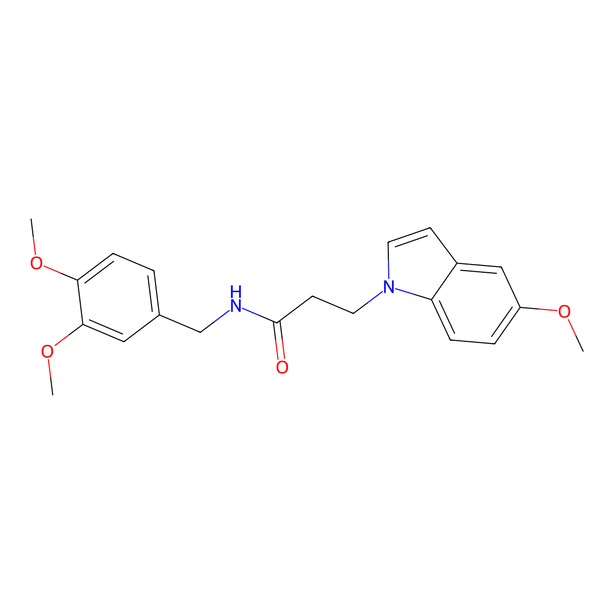 N-(3,4-dimethoxybenzyl)-3-(5-methoxy-1H-indol-1-yl)propanamide molecular structure, CAS 1010875-57-6