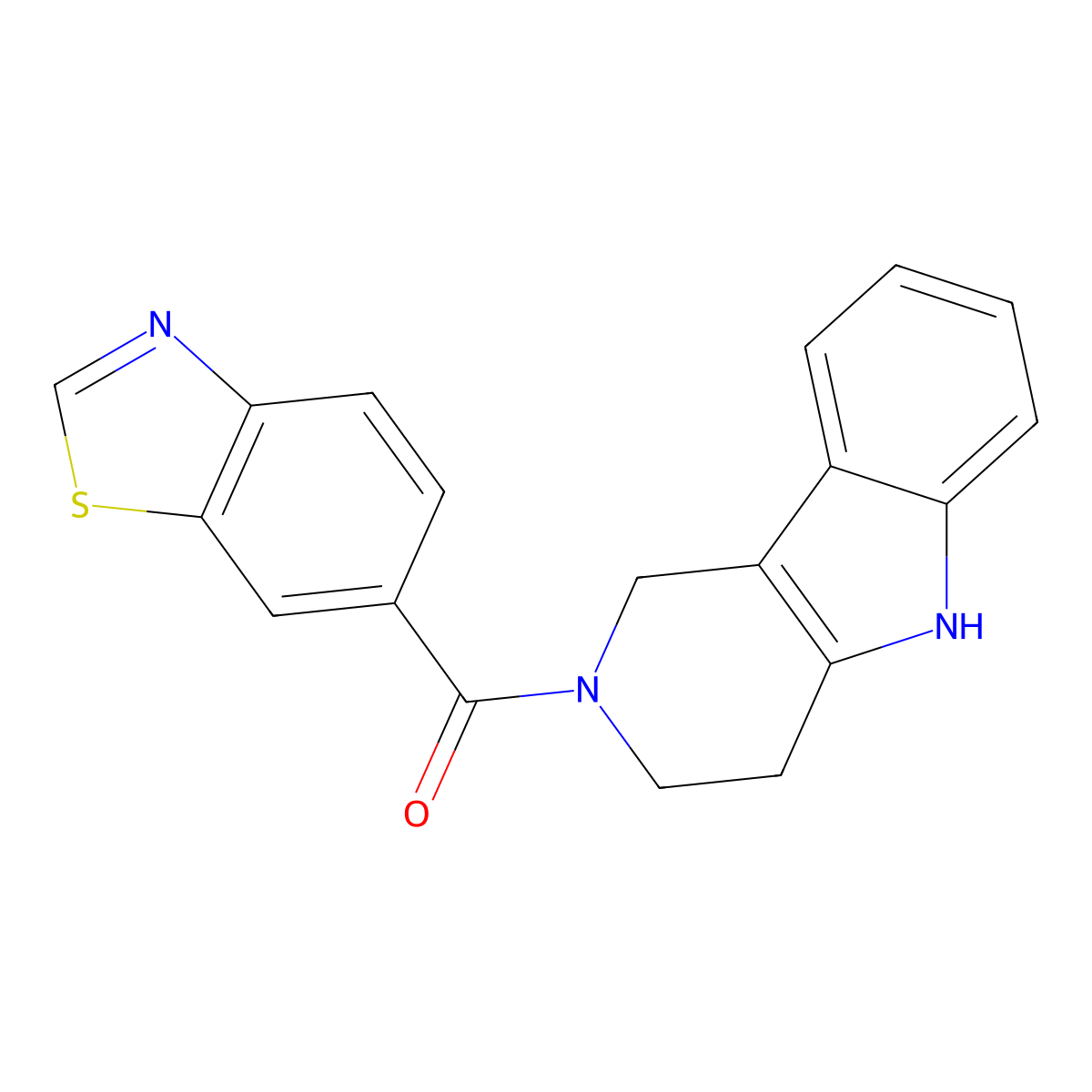 1,3-benzothiazol-6-yl(1,3,4,5-tetrahydro-2H-pyrido[4,3-b]indol-2-yl)methanone molecular structure, CAS 1010875-60-1