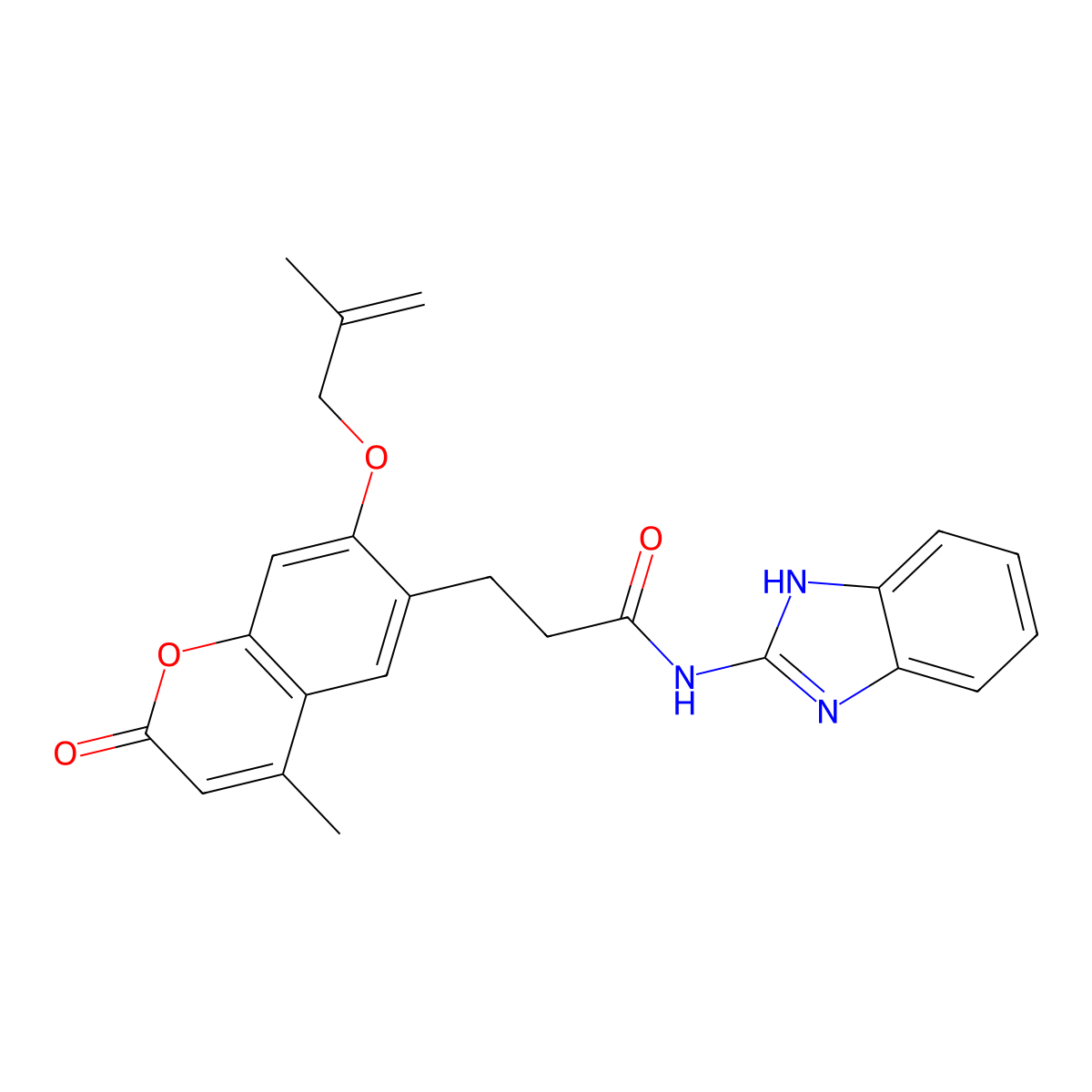 N-(1H-benzimidazol-2-yl)-3-{4-methyl-7-[(2-methylprop-2-en-1-yl)oxy]-2-oxo-2H-chromen-6-yl}propanamide molecular structure, CAS 1010875-72-5
