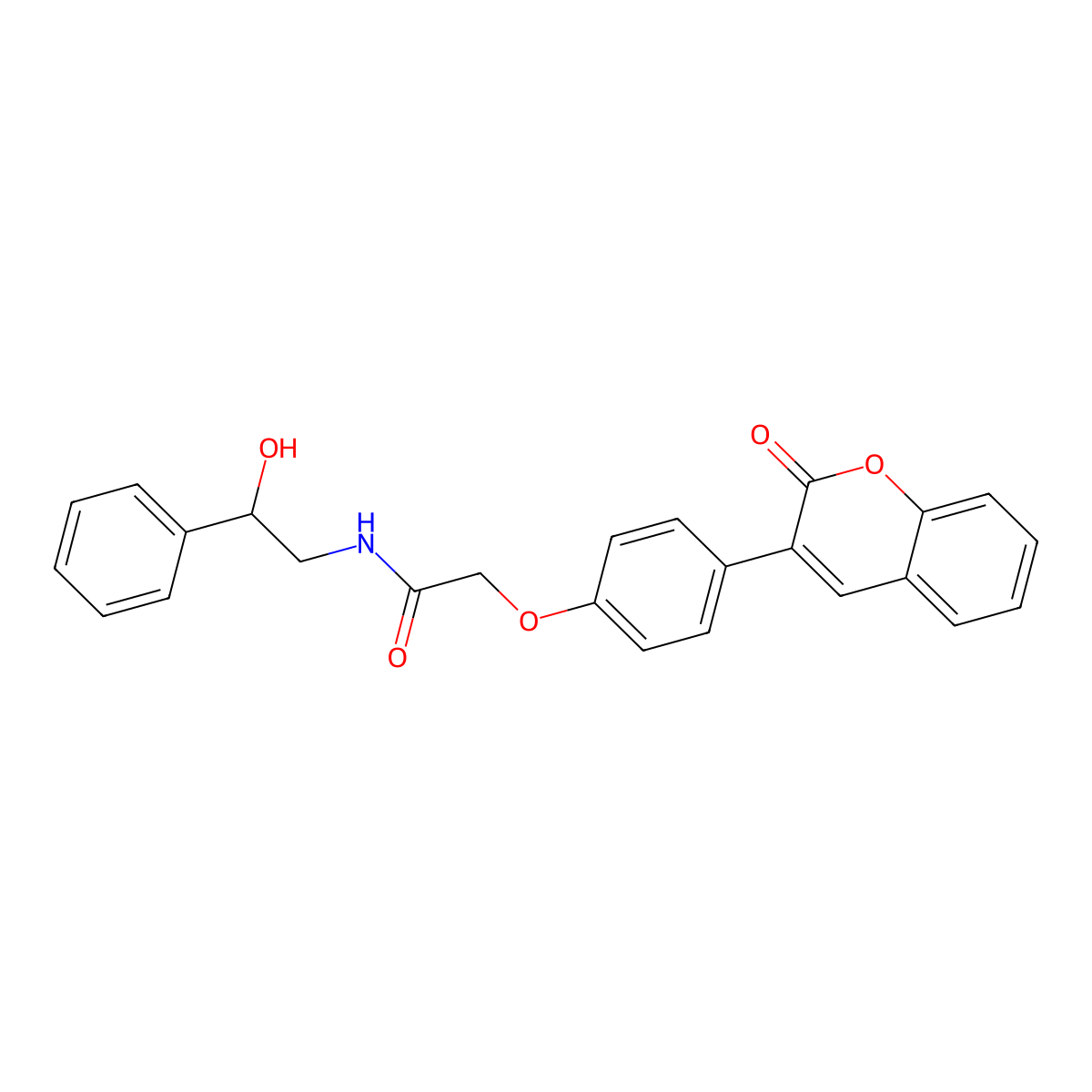 N-(2-hydroxy-2-phenylethyl)-2-[4-(2-oxo-2H-chromen-3-yl)phenoxy]acetamide molecular structure, CAS 1010875-87-2
