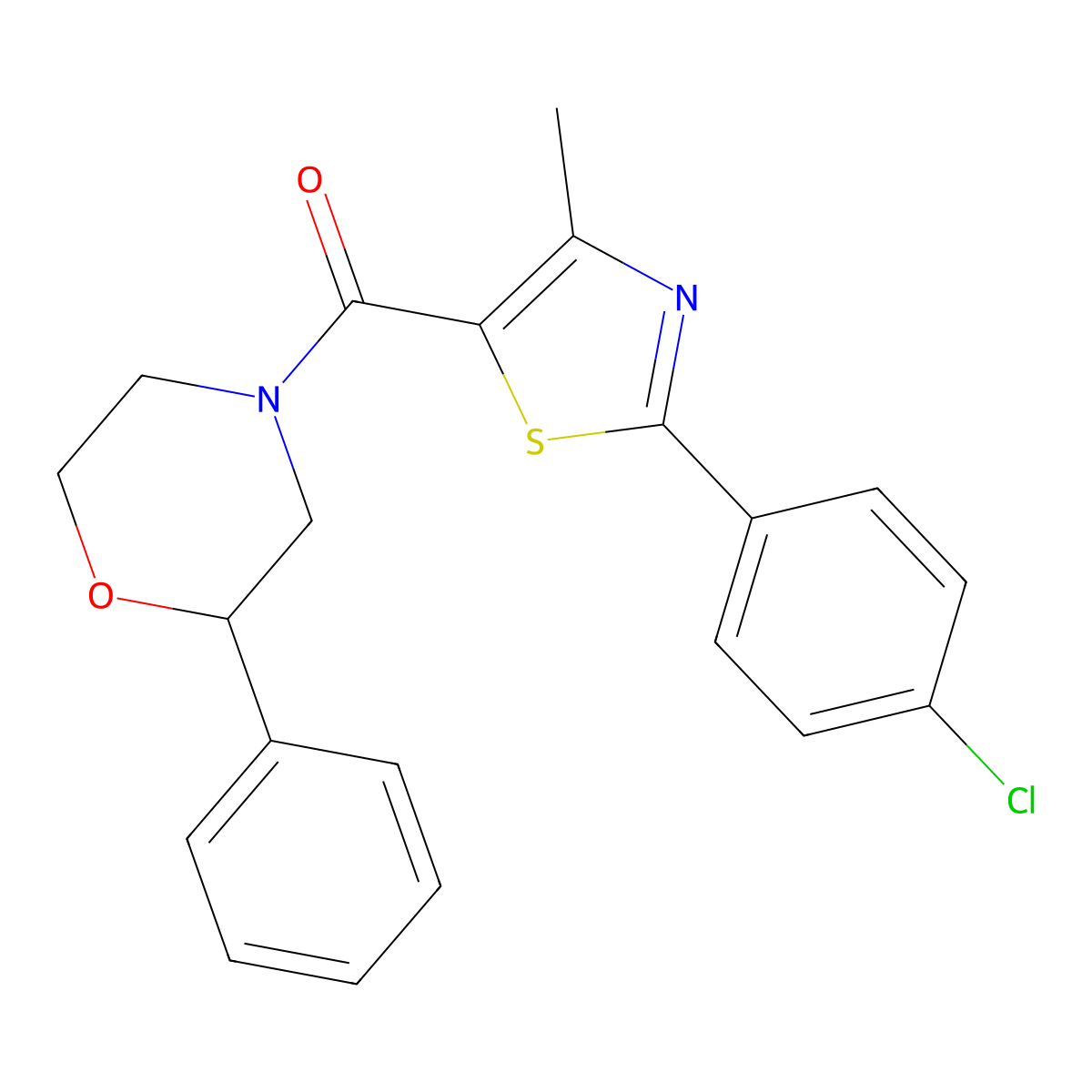 [2-(4-Chlorophenyl)-4-methyl-1,3-thiazol-5-yl](2-phenylmorpholino)methanone molecular structure, CAS 1010875-99-6