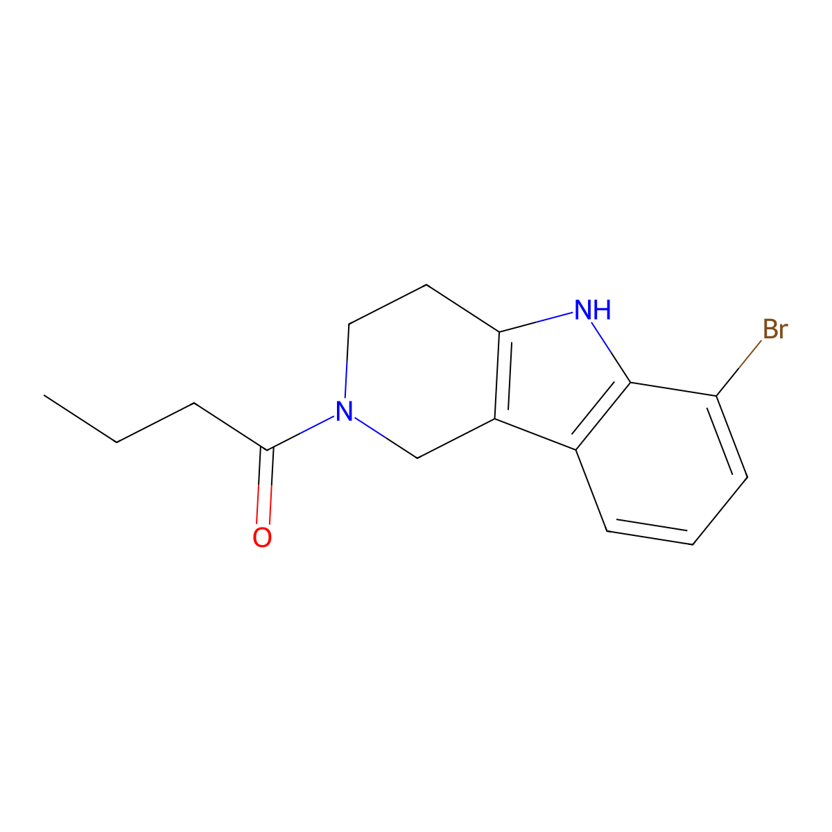 1-(6-bromo-1,3,4,5-tetrahydro-2H-pyrido[4,3-b]indol-2-yl)butan-1-one molecular structure, CAS 1010876-05-7