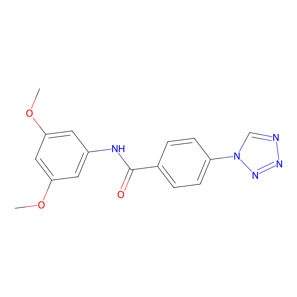 N-(3,5-dimethoxyphenyl)-4-(1H-tetrazol-1-yl)benzamide molecular structure, CAS 1010876-19-3