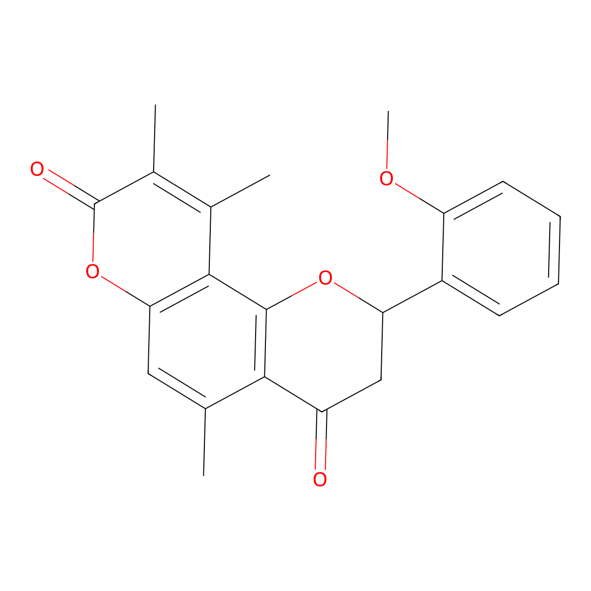 2-(2-methoxyphenyl)-5,9,10-trimethyl-2,3-dihydro-4H,8H-pyrano[2,3-f]chromene-4,8-dione molecular structure, CAS 1010876-25-1