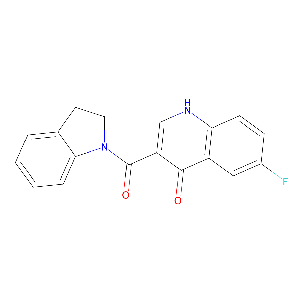 2,3-dihydro-1H-indol-1-yl(6-fluoro-4-hydroxyquinolin-3-yl)methanone molecular structure, CAS 1010876-27-3