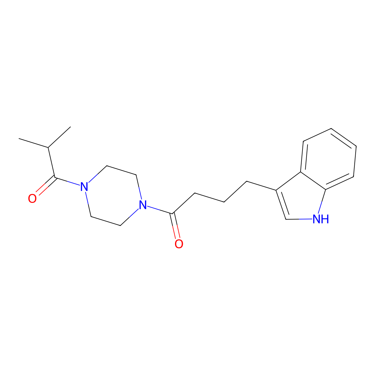 4-(1H-indol-3-yl)-1-[4-(2-methylpropanoyl)piperazin-1-yl]butan-1-one molecular structure, CAS 1010876-49-9