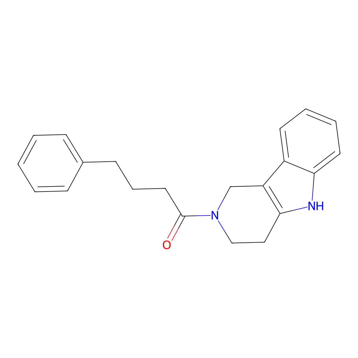 4-phenyl-1-(1,3,4,5-tetrahydro-2H-pyrido[4,3-b]indol-2-yl)butan-1-one molecular structure, CAS 1010876-64-8