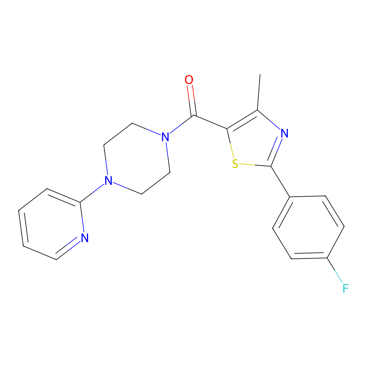 [2-(4-Fluorophenyl)-4-methyl-1,3-thiazol-5-yl][4-(2-pyridyl)piperazino]methanone molecular structure, CAS 1010876-71-7