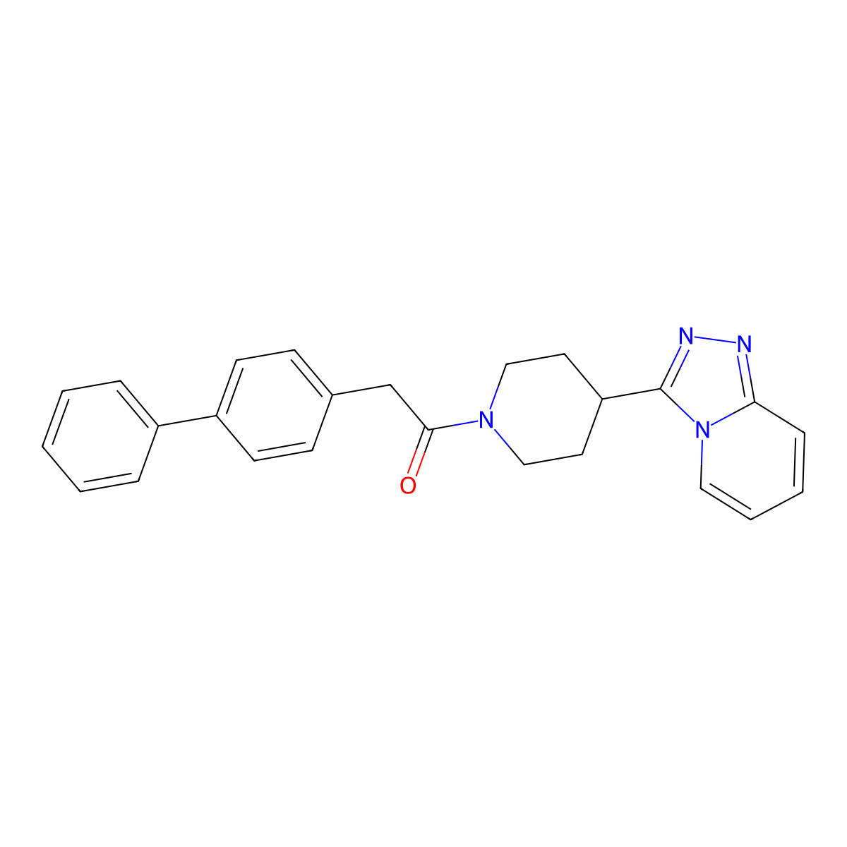 2-(Biphenyl-4-yl)-1-[4-([1,2,4]triazolo[4,3-a]pyridin-3-yl)piperidin-1-yl]ethanone molecular structure, CAS 1010876-86-4