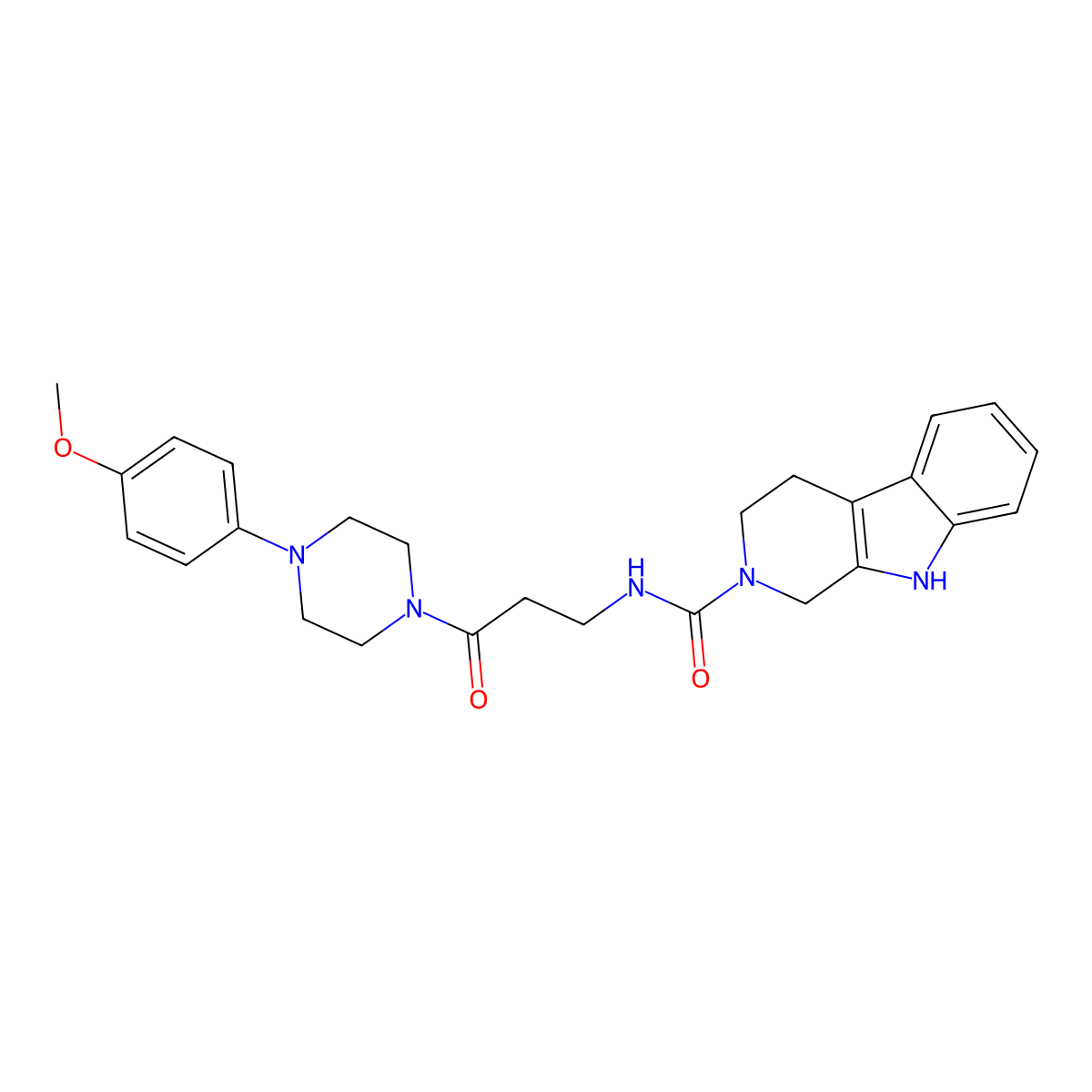 N-{3-[4-(4-methoxyphenyl)piperazin-1-yl]-3-oxopropyl}-1,3,4,9-tetrahydro-2H-beta-carboline-2-carboxamide molecular structure, CAS 1010876-94-4