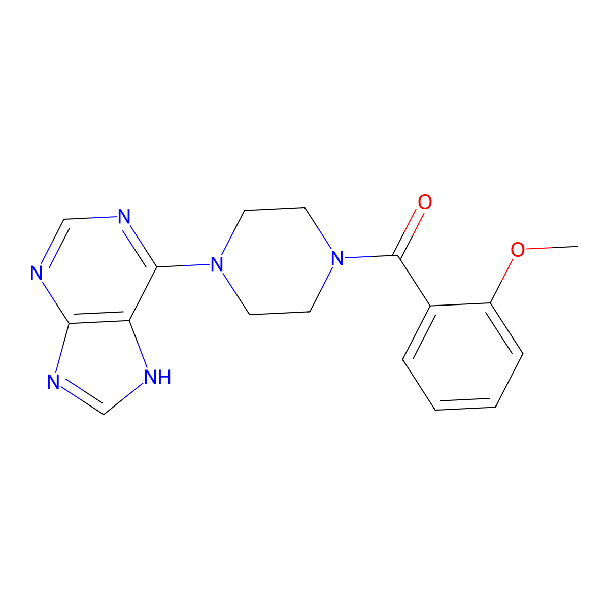 (2-methoxyphenyl)[4-(7H-purin-6-yl)piperazin-1-yl]methanone molecular structure, CAS 1010876-95-5