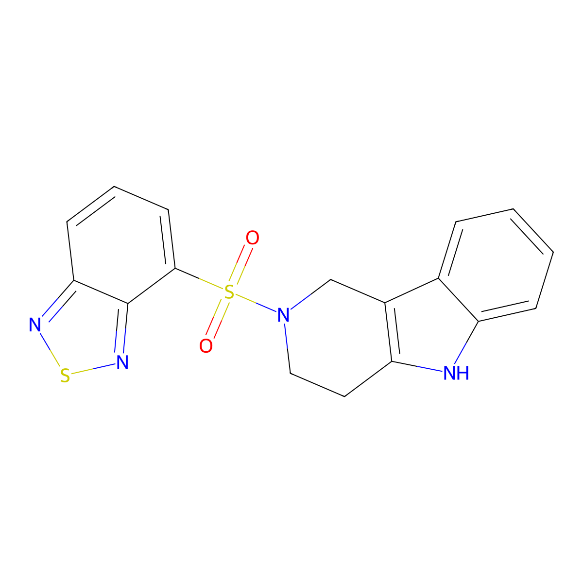 2-(2,1,3-benzothiadiazol-4-ylsulfonyl)-2,3,4,5-tetrahydro-1H-pyrido[4,3-b]indole molecular structure, CAS 1010877-08-3