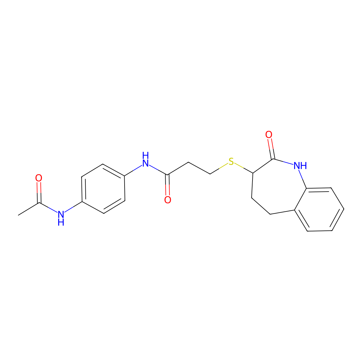 N-[4-(acetylamino)phenyl]-3-[(2-hydroxy-4,5-dihydro-3H-1-benzazepin-3-yl)sulfanyl]propanamide molecular structure, CAS 1010877-11-8