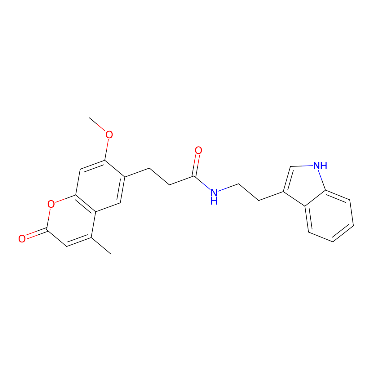 N-(2-(1H-indol-3-yl)ethyl)-3-(7-methoxy-4-methyl-2-oxo-2H-chromen-6-yl)propanamide molecular structure, CAS 1010877-13-0