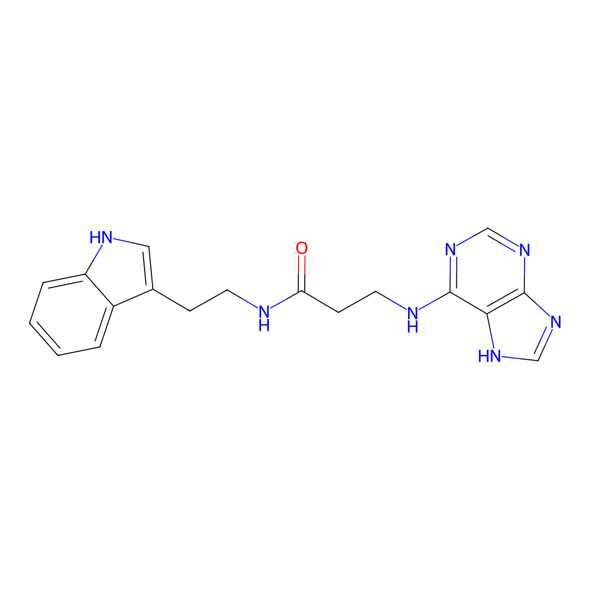 N-[2-(1H-indol-3-yl)ethyl]-N~3~-9H-purin-6-yl-beta-alaninamide molecular structure, CAS 1010877-17-4