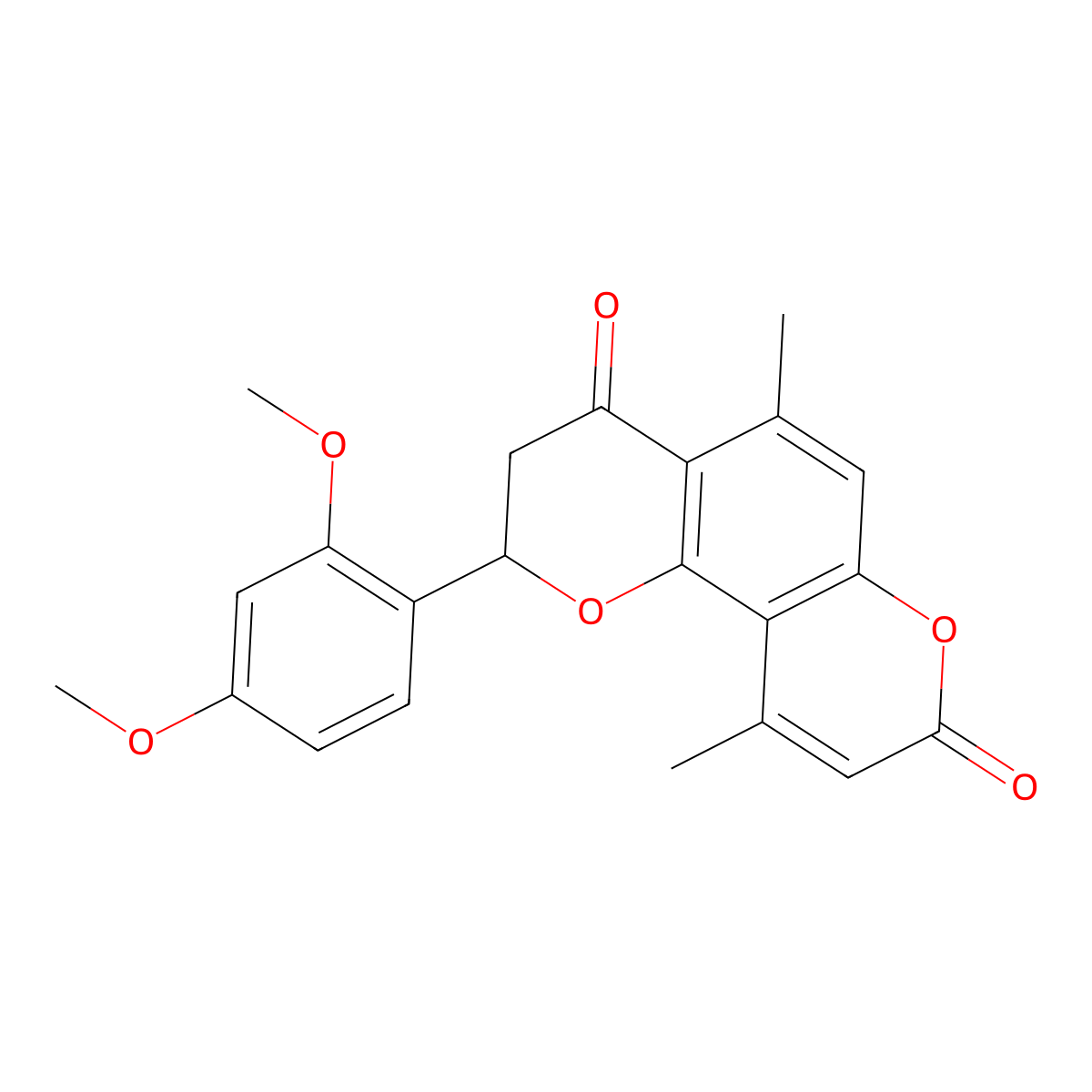 2-(2,4-dimethoxyphenyl)-5,10-dimethyl-2,3-dihydro-4H,8H-pyrano[2,3-f]chromene-4,8-dione molecular structure, CAS 1010877-21-0