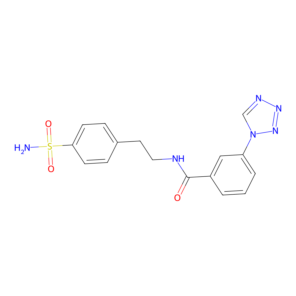 N-[2-(4-sulfamoylphenyl)ethyl]-3-(1H-tetrazol-1-yl)benzamide molecular structure, CAS 1010877-24-3