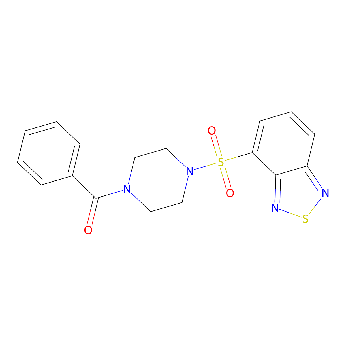 [4-(2,1,3-Benzothiadiazol-4-ylsulfonyl)piperazin-1-yl](phenyl)methanone molecular structure, CAS 1010877-32-3