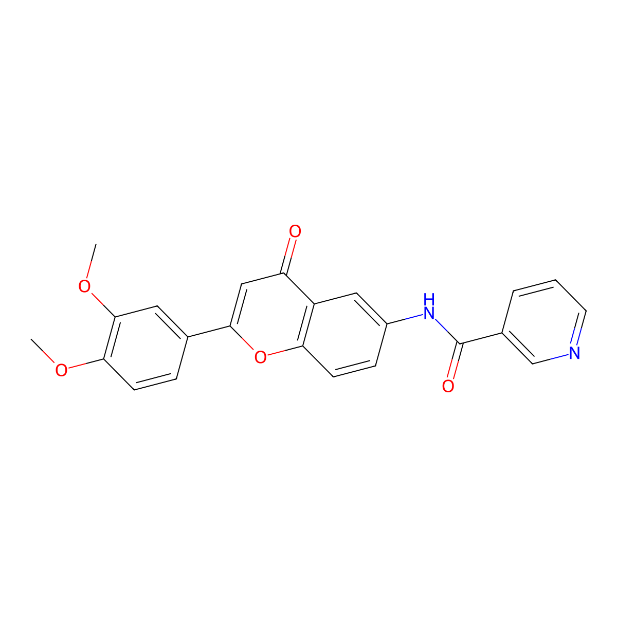 N-[2-(3,4-dimethoxyphenyl)-4-oxo-4H-chromen-6-yl]pyridine-3-carboxamide molecular structure, CAS 1010877-33-4