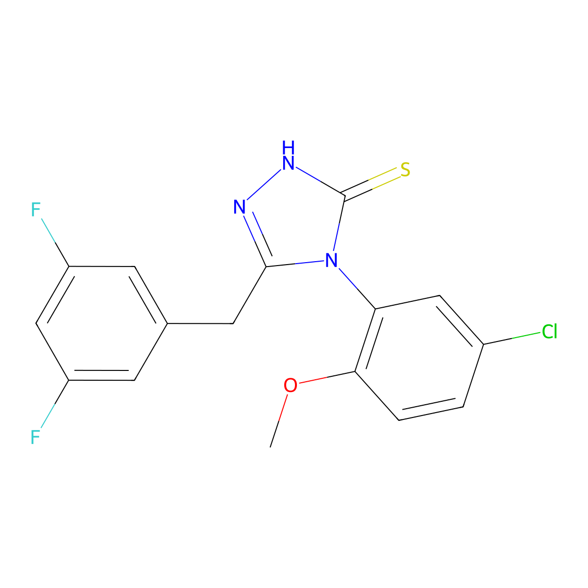 C16H12ClF2N3OS molecular structure, CAS 1010877-34-5