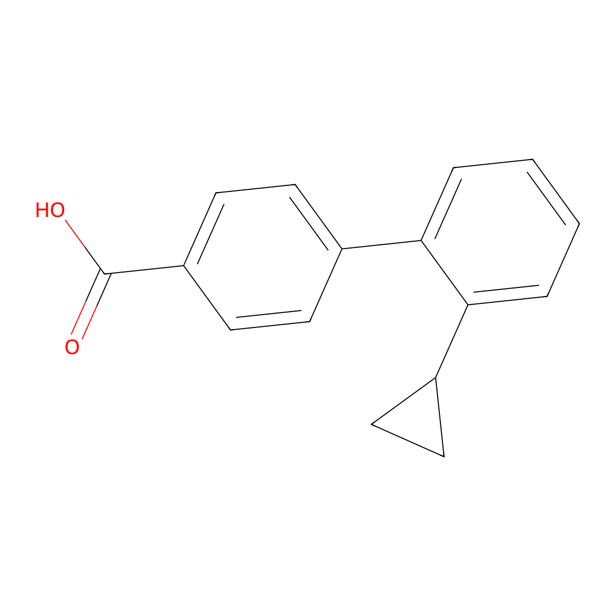 2'-Cyclopropyl-[1,1'-biphenyl]-4-carboxylic acid molecular structure, CAS 1010877-49-2