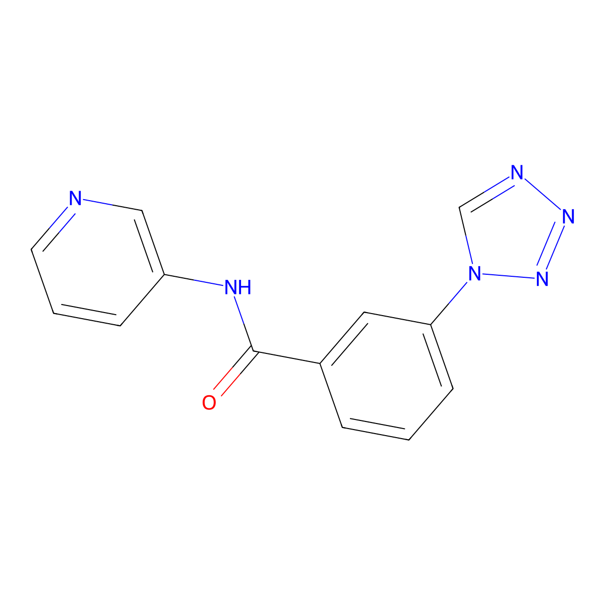 N-(pyridin-3-yl)-3-(1H-tetrazol-1-yl)benzamide molecular structure, CAS 1010877-54-9
