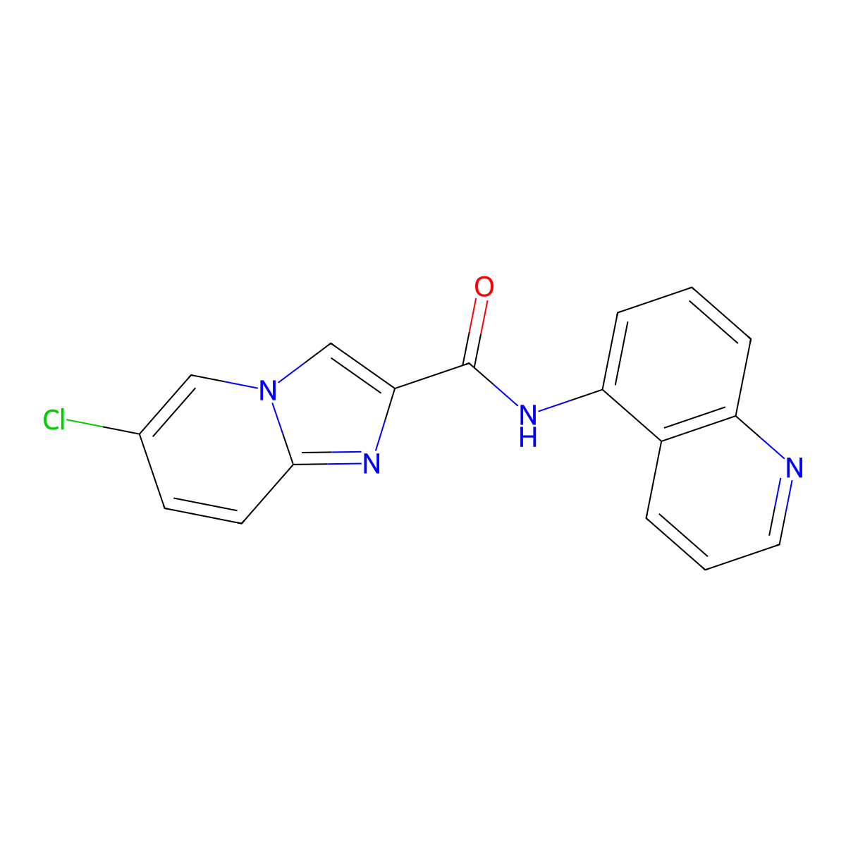 6-chloro-N-(quinolin-5-yl)imidazo[1,2-a]pyridine-2-carboxamide molecular structure, CAS 1010877-58-3