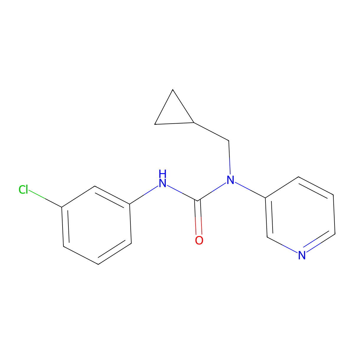 3-(3-Chlorophenyl)-1-(cyclopropylmethyl)-1-pyridin-3-ylurea molecular structure, CAS 1010877-72-1