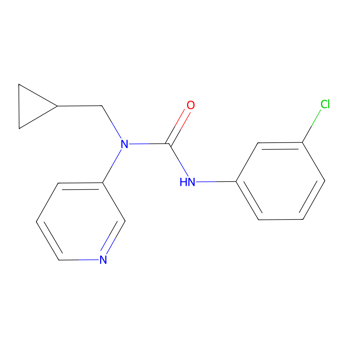 3-(3-Chlorophenyl)-1-(cyclopropylmethyl)-1-pyridin-3-ylurea molecular structure, CAS 1010877-72-1
