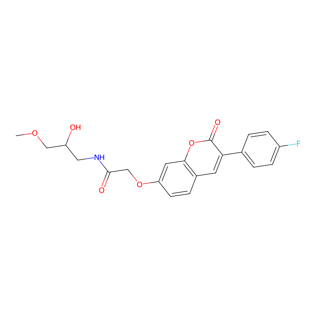 2-{[3-(4-fluorophenyl)-2-oxo-2H-chromen-7-yl]oxy}-N-(2-hydroxy-3-methoxypropyl)acetamide molecular structure, CAS 1010877-87-8