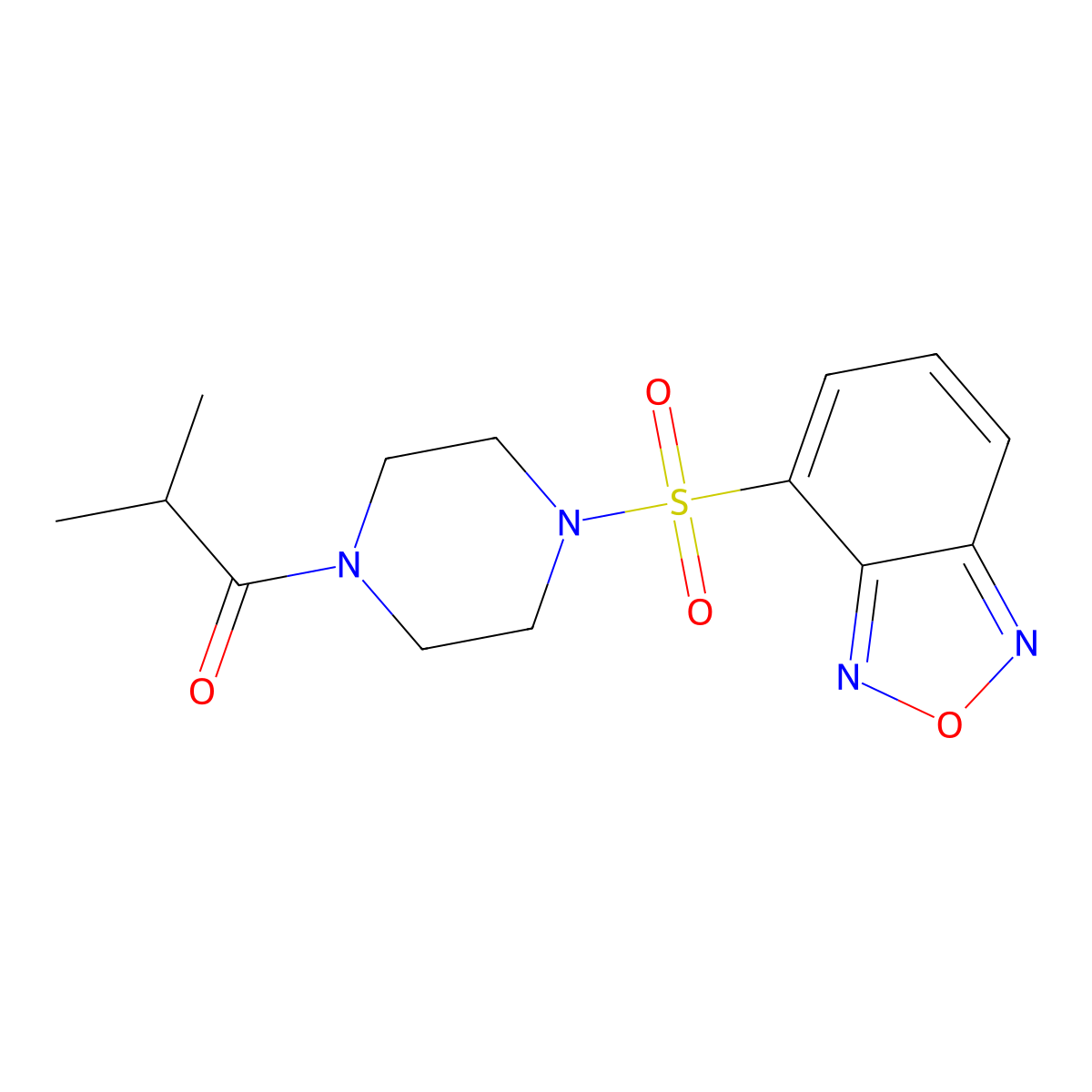 1-[4-(2,1,3-Benzoxadiazol-4-ylsulfonyl)piperazin-1-yl]-2-methylpropan-1-one molecular structure, CAS 1010877-97-0