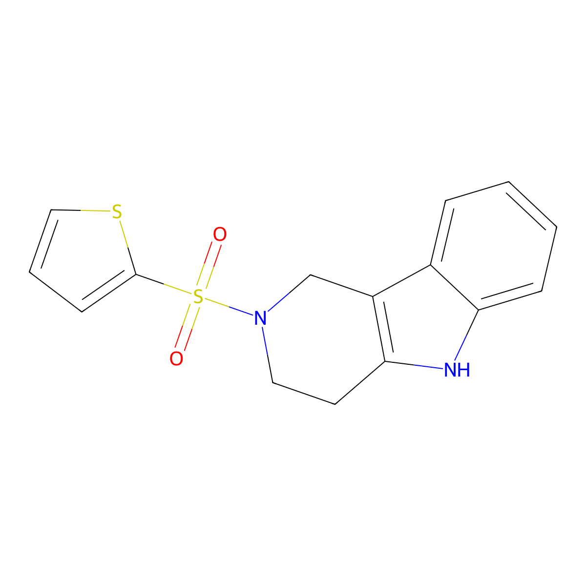 2-(2-thienylsulfonyl)-2,3,4,5-tetrahydro-1H-pyrido[4,3-b]indole molecular structure, CAS 1010878-15-5