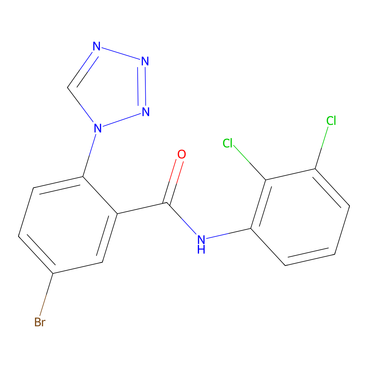 5-bromo-N-(2,3-dichlorophenyl)-2-(1H-tetrazol-1-yl)benzamide molecular structure, CAS 1010878-19-9