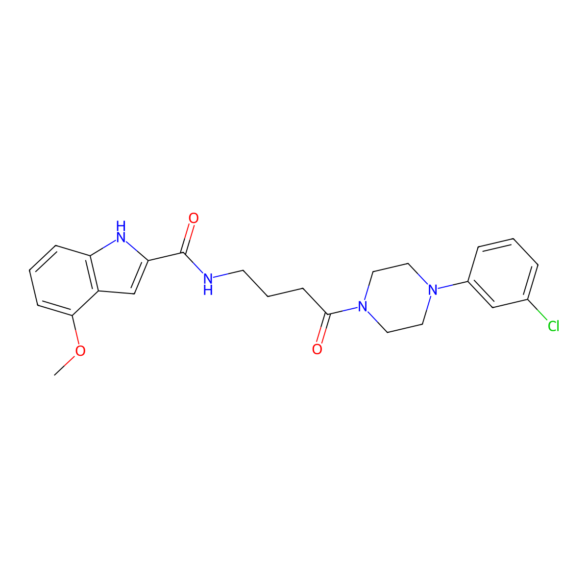 N~2~-{4-[4-(3-chlorophenyl)piperazino]-4-oxobutyl}-4-methoxy-1H-indole-2-carboxamide molecular structure, CAS 1010878-24-6