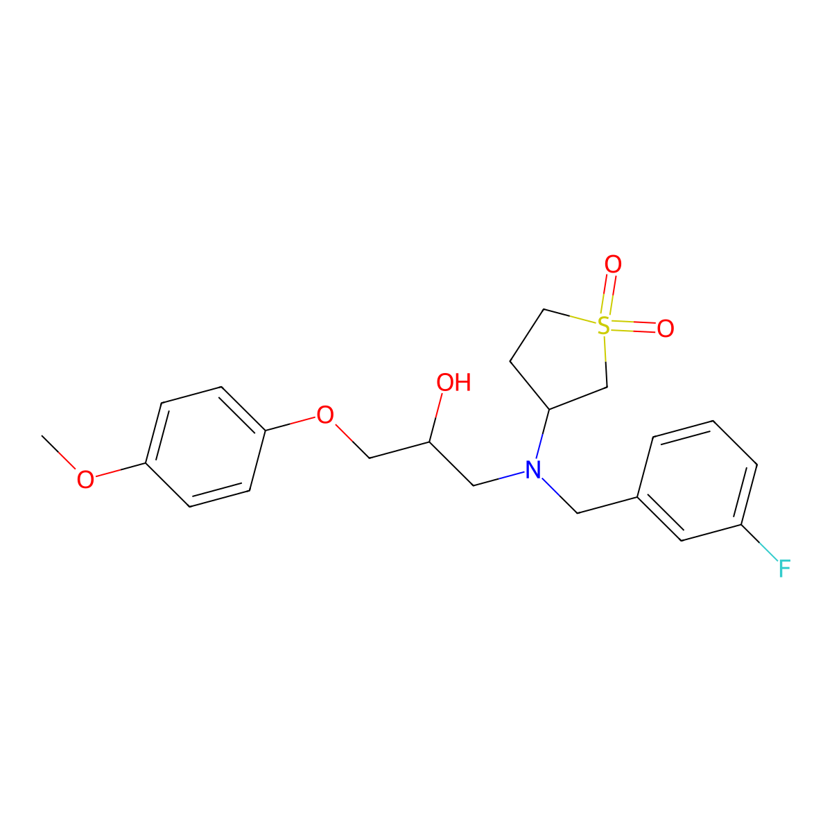 1-[(1,1-Dioxidotetrahydrothiophen-3-yl)(3-fluorobenzyl)amino]-3-(4-methoxyphenoxy)propan-2-ol molecular structure, CAS 1010878-41-7