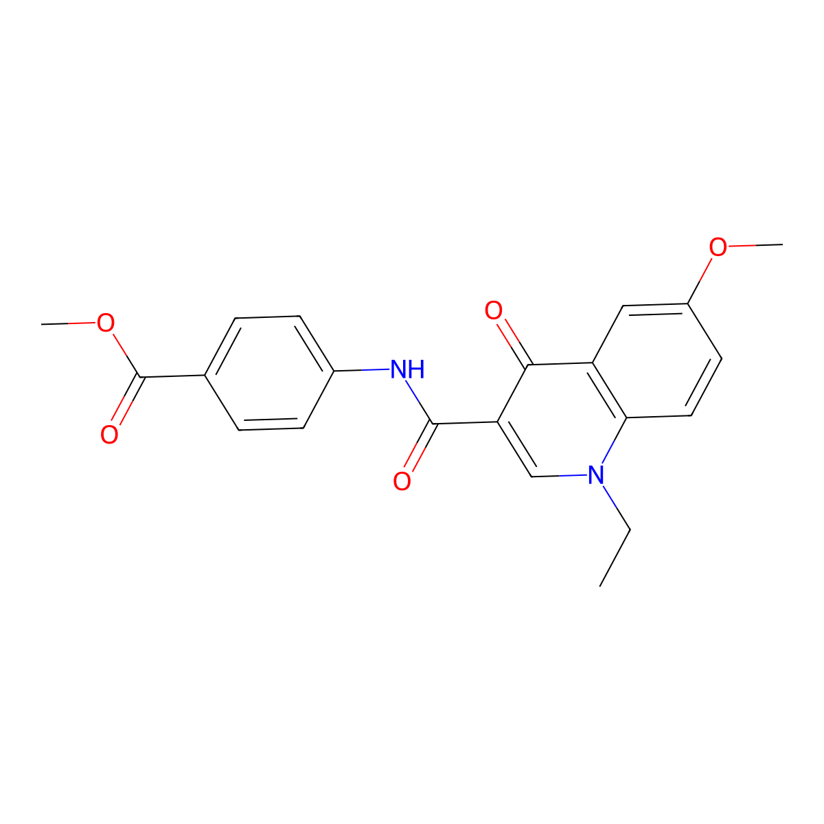 Methyl 4-{[(1-ethyl-6-methoxy-4-oxo-1,4-dihydroquinolin-3-yl)carbonyl]amino}benzoate molecular structure, CAS 1010878-95-1