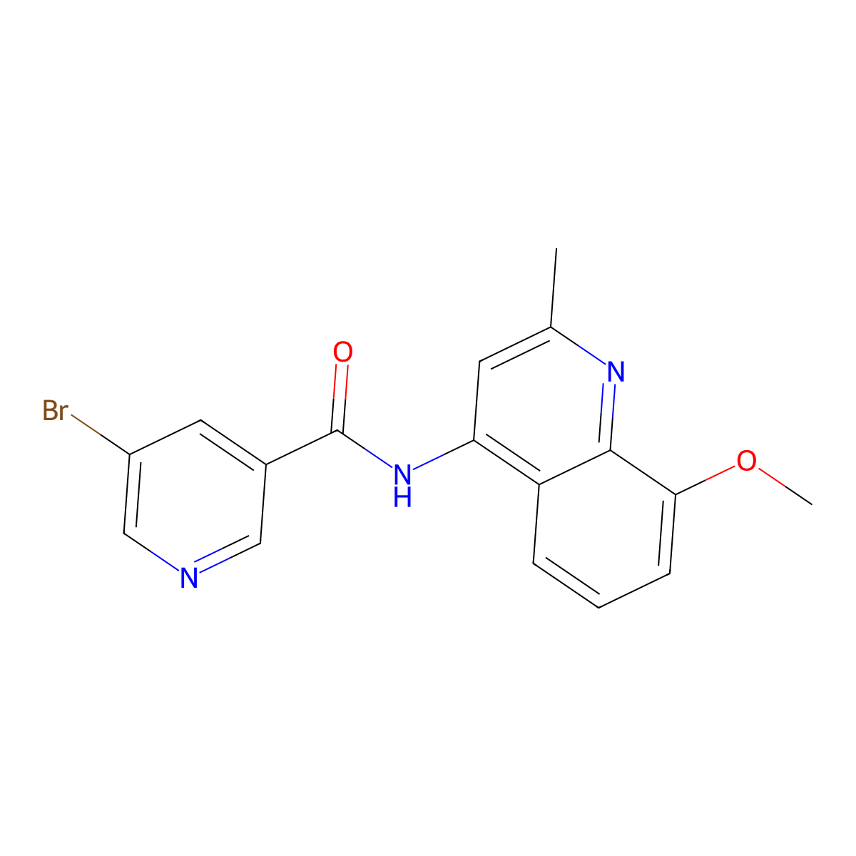5-bromo-N-(8-methoxy-2-methylquinolin-4-yl)pyridine-3-carboxamide molecular structure, CAS 1010879-05-6