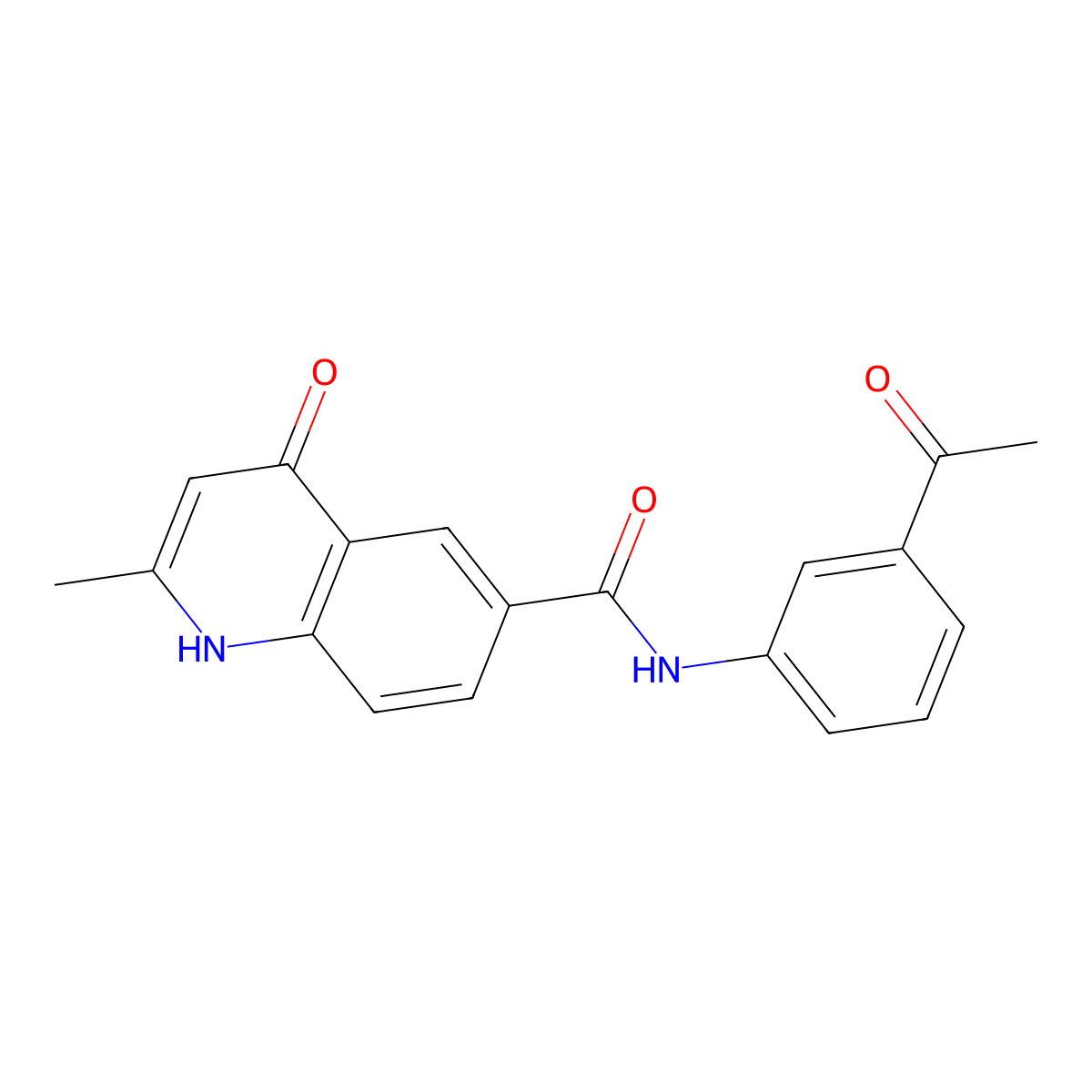 N-(3-acetylphenyl)-4-hydroxy-2-methylquinoline-6-carboxamide molecular structure, CAS 1010879-13-6