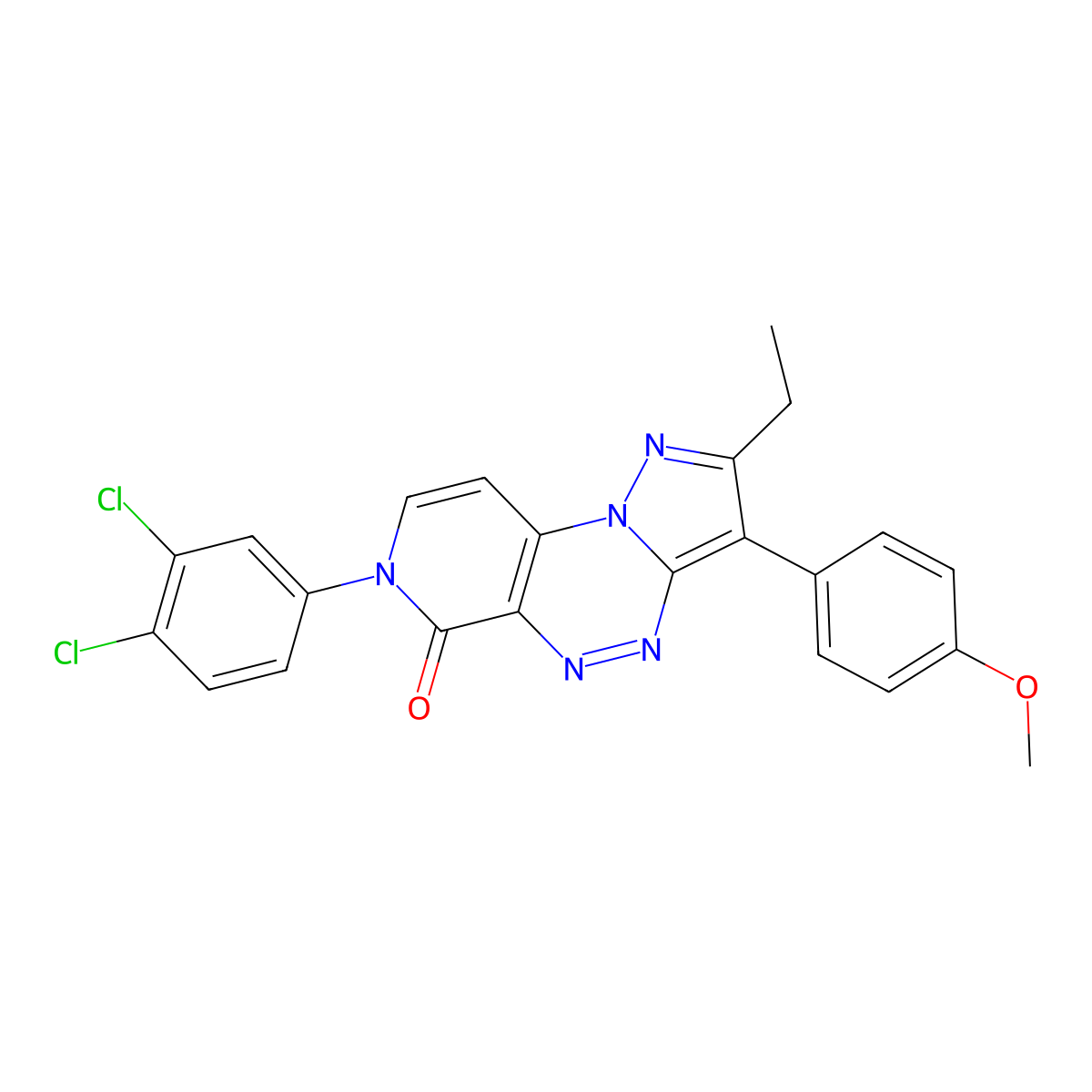 7-(3,4-dichlorophenyl)-2-ethyl-3-(4-methoxyphenyl)pyrazolo[5,1-c]pyrido[4,3-e][1,2,4]triazin-6(7H)-one molecular structure, CAS 1010879-23-8